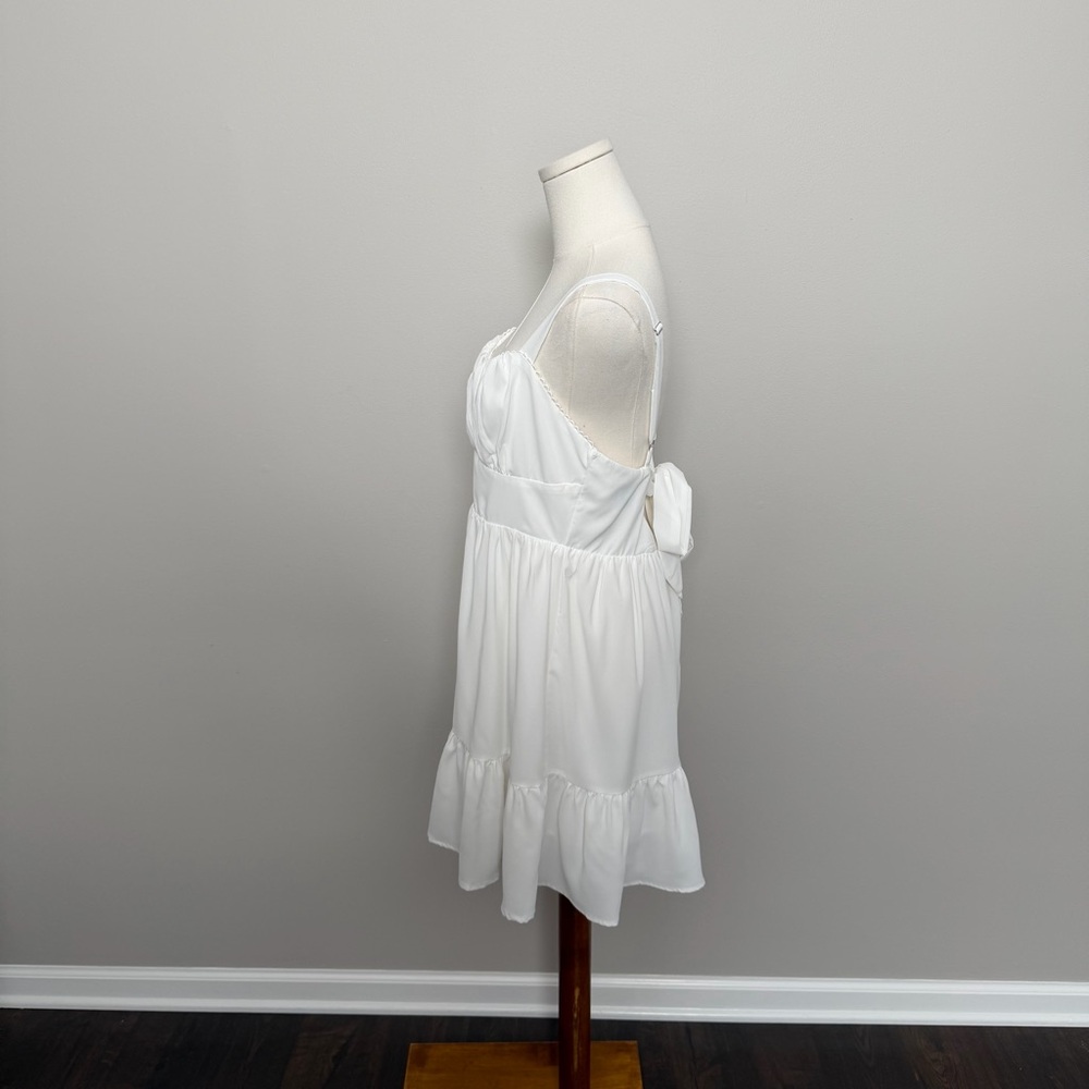 Princess Polly Dress Babydoll Mini Corset Slip Ruffle Eyelet Tie Back White - Picture 4 of 13